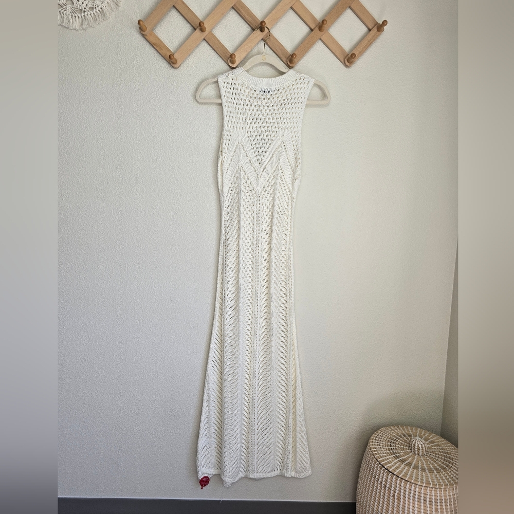 Nicholas Simmy Crochet Midi Dress in Ivory Sleeveless NWT Womens Small - Picture 6 of 11